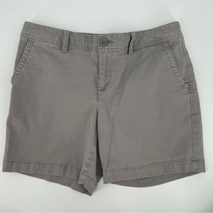 Eddie Bauer Shorts Women's Size 4 Gray Slightly Curvy Fit Canvas Hiking Outdoor
